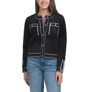 GREIGE Black/ivory Ladylike Cardigan